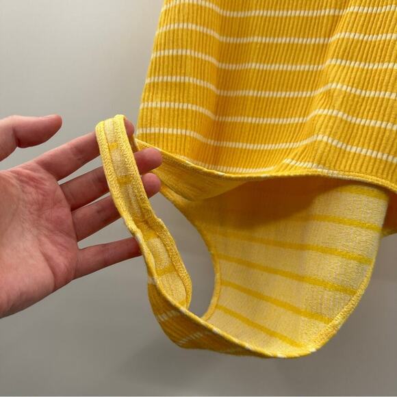 Urban Outfitters Out From Under Yellow & White Striped Thong Bodysuit Size M/L - Picture 7 of 11